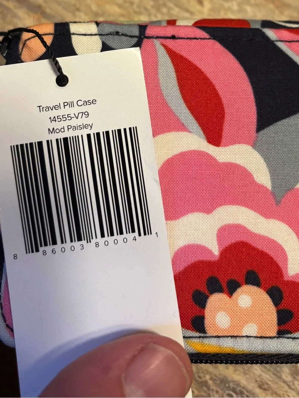 Vera Bradley Pink Red Navy Floral Travel Pill Case
